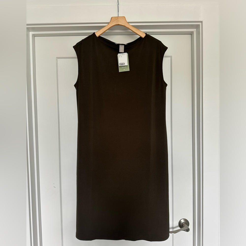 H&M Women’s Olive Sleeveless Tunic Dress with Side Slit
